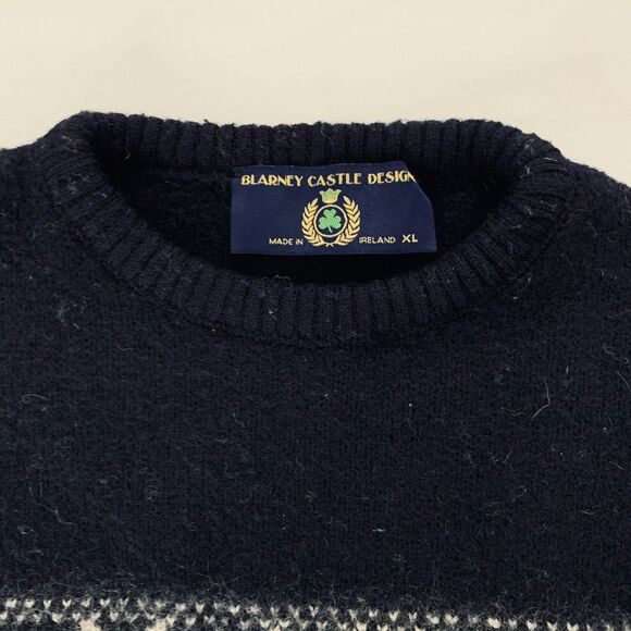 Blarney Castle Designs Sweater XL Knit Irish Wool Four Leaf Clover Lucky Ireland - Picture 4 of 11